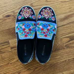 embroidered slip on shoes